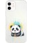 iPhone 12 Mini ile Uyumlu Splash Panda Tasarımlı Slimfit Şeffaf Silikon Kılıf 1