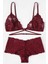 Kadın Bordo Özel Şık Sütyen Külot Takımı - Bordo - M 2