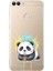 Huawei P Smart 2018 ile Uyumlu Splash Panda Tasarımlı Şeffaf Silikon Kılıf 1
