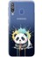 Samsung Galaxy M30 ile Uyumlu Splash Panda Tasarımlı Şeffaf Silikon Kılıf 1