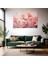 Yatay Kanvas Tablo Pembe Cicekler2 Modern Duvar Tablosu Kanvas Salon Ofis Tablosu 2