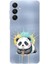 Samsung Galaxy A24 ile Uyumlu Splash Panda Tasarımlı Şeffaf Silikon Kılıf 1