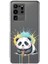 Samsung Galaxy S20 Ultra ile Uyumlu Splash Panda Tasarımlı Şeffaf Silikon Kılıf 1
