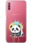 Samsung Galaxy A7 2018 ile Uyumlu Splash Panda Tasarımlı Şeffaf Silikon Kılıf 1