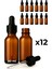12’li 50 ml Amber Cam Serum Şişesi + Siyah Metal Kapaklı Siyah Uçlu Damlalık 1