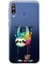 Samsung Galaxy M30 ile Uyumlu Splash Tembel Hayvan Tasarımlı Slimfit Şeffaf Silikon Kılıf 1