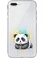 iPhone 8 Plus ile Uyumlu Splash Panda Tasarımlı Şeffaf Silikon Kılıf 1