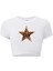 Kadın Leopar Yıldız Crop T-Shirt 1