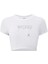 Kadın Kristal Taş Baskılı White Wicked Crop T-Shirt 1
