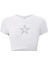 Kadın Star Kristal Taş Baskılı Crop T-Shirt 1