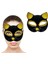 Siyah Renk Gold Simli Kedi Maskesi 2