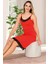 Lady Dantel Detaylı Kırmızı Gecelik 2