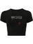 Kadın Kristal Taş Baskılı Red Wicked Crop T-Shirt 1