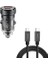 Transparent 45W Pd/qc Mini Araç Şarj Cihazı ve 2 Metre Hızlı Şarj ve Data Kablosu L35 - Tct-02 3