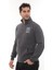 Erkek Füme Standart Fit Normal Kesim Içi Polarlı Yarım Fermuarlı Dik Bato Yaka Pamuklu Sweatshirt 2