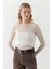 Yarı Transparan Uzun Kollu T-Shirt Ekru 4