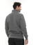 Erkek Gri Standart Fit Normal Kesim Içi Polarlı Yarım Fermuarlı Dik Bato Yaka Pamuklu Sweatshirt 4