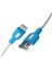 USB A-C Hızlı Şarj Kablosu (Beyaz + Beyaz/mavi Uç) (150 Cm) 1