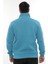 Erkek Turkuaz Standart Fit Normal Kesim Içi Polarlı Yarım Fermuarlı Dik Bato Yaka Pamuklu Sweatshirt 4