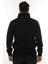 Erkek Siyah Standart Fit Normal Kesim Içi Polarlı Yarım Fermuarlı Dik Bato Yaka Pamuklu Sweatshirt 4