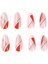 Pembe Kırmızı Simli Badem Takma Tırnak Seti (24 Adet) 4