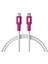 Type C-C Power Delivery Hızlı Şarj Kablosu, Beyaz Kablo, Beyaz/fuşya Uçlar (150 Cm) 1