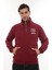 Erkek Bordo Standart Fit Normal Kesim Içi Polarlı Yarım Fermuarlı Dik Bato Yaka Pamuklu Sweatshirt 3