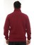 Erkek Bordo Standart Fit Normal Kesim Içi Polarlı Yarım Fermuarlı Dik Bato Yaka Pamuklu Sweatshirt 5