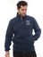 Erkek Mavi Standart Fit Normal Kesim Içi Polarlı Yarım Fermuarlı Dik Bato Yaka Pamuklu Sweatshirt 2