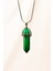 Malahit Doğal Taşı Zincirli El Yapımı Tasarımlı Kolye Uç: 3,5 cm Zincir: 20 cm Kutulu 1