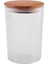 Desenli Cam Saklama Kabı - Hava Geçirmez Ahşap Kapaklı, Lüks Mutfak ve Restoran Kullanımı Için (350 Ml) 1