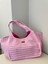 Pamuk Gabardin Heybe Çanta-Pembe Beyaz Çizgili 4