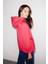 Polınıa Kadın Içi Polarlı Göğsü Baskılı Regular Fit Kontrast Kordonlu Kapüşonlu Pembe Sweatshirt 5