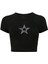 Kadın Star Kristal Taş Baskılı Crop T-Shirt 1