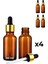 4’lü 50 ml Amber Cam Serum Şişesi + Gold (Altın) Metal Kapaklı Siyah Uçlu Damlalık 1