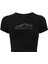 Kadın Kristal Taş Baskılı Porsche Crop T-Shirt 1