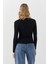 Kruvaze Kesim Toka Detaylı Bluz Siyah 4