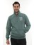 Erkek Petrol Standart Fit Normal Kesim Içi Polarlı Yarım Fermuarlı Dik Bato Yaka Pamuklu Sweatshirt 1