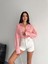 Çizgili Oversize Gömlek Pembe 4