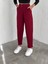 Örme Krep Pantolon Çift Düğmeli Bordo 5