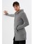 Kapüşonlu Fermuarlı Cepli Uzun Erkek Hırka 11