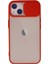 Ieg iPhone 13 Kılıf Palm Buzlu Kamera Sürgülü Silikon - Kırmızı 1