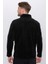 Unisex Standart Fit Rahat Kesim Tüylenme Yapmayan Soğuk Geçirmez Siyah Dik Yaka Polar Sweatshirt 5