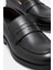 Siyah Hakiki Deri El Yapımı Penny Loafer Ekek Ayakkabı 6