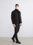 Southblue Siyah Slim Fit Dik Yaka Süet Erkek Mont 2