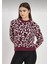 Leopar Detay Bordo Triko Kazak 1