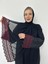 Bordo Dantelli Şallı Abaya Standart (38--44) 2