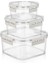 Buffer® 3'lü Pratik Silikon Contalı Sızdırmaz Kapaklı Sağlam Istiflenebilir Saklama Kapları 8
