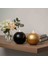Dekoratif Siyah ve Gold Renkli 2'li Küçük ve Büyük Ev ,ofis Hediyelik Modern Dekorasyon Obje Seti(Tealight Mumlar Dahildir.ürünler El Boyamasıdır) 2