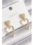 Pirinç Gold Renk Zirkon Taşlı Kalp Model Kadın Küpe - TJ-BKP9782 2